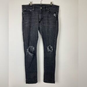 Abercrombie & Fitch Men's Felix Super Slim Stretch Black Denim Jeans Sz 34x32